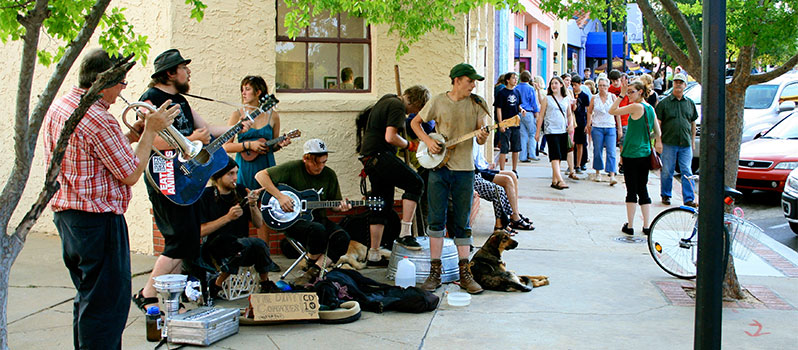 Band playing in Cultural District