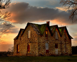 Day Falling Over Old House by Randall Watkins